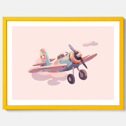 Barnposter med ett flygplan till ett barnrum