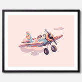 Barnposter med ett flygplan till ett barnrum