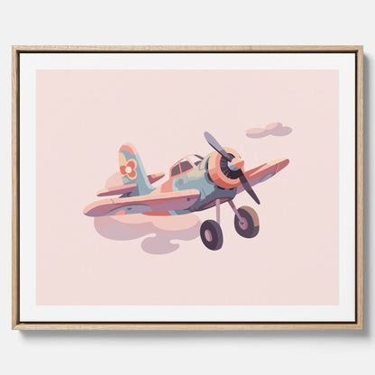 Barnposter med ett flygplan till ett barnrum - Canvas