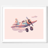 Barnposter med ett flygplan till ett barnrum