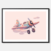 Barnposter med ett flygplan till ett barnrum