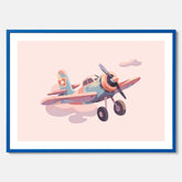 Barnposter med ett flygplan till ett barnrum