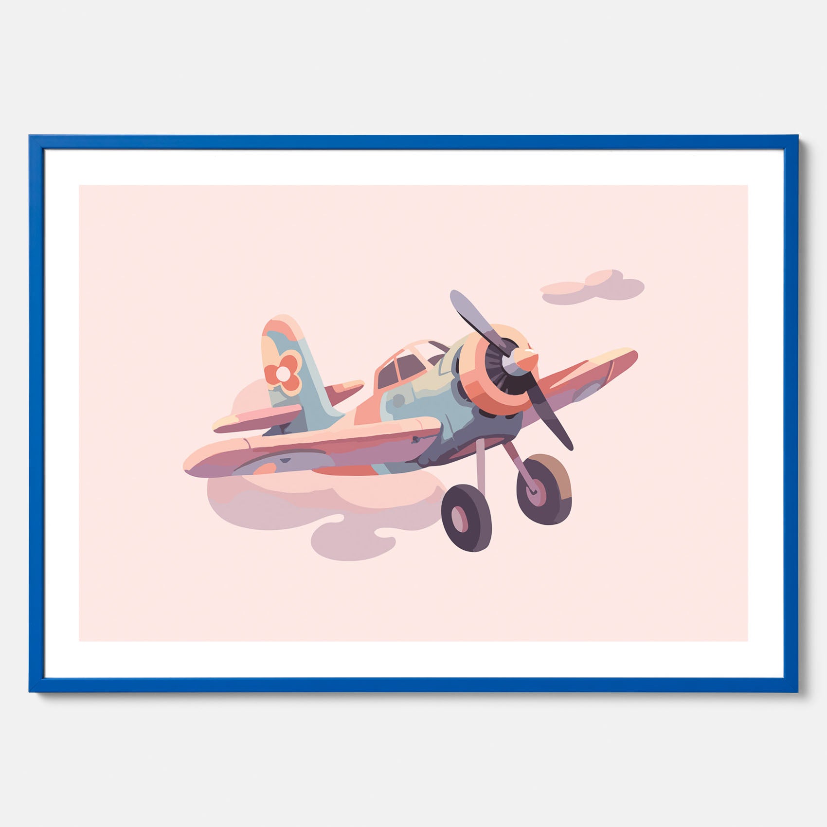 Barnposter med ett flygplan till ett barnrum