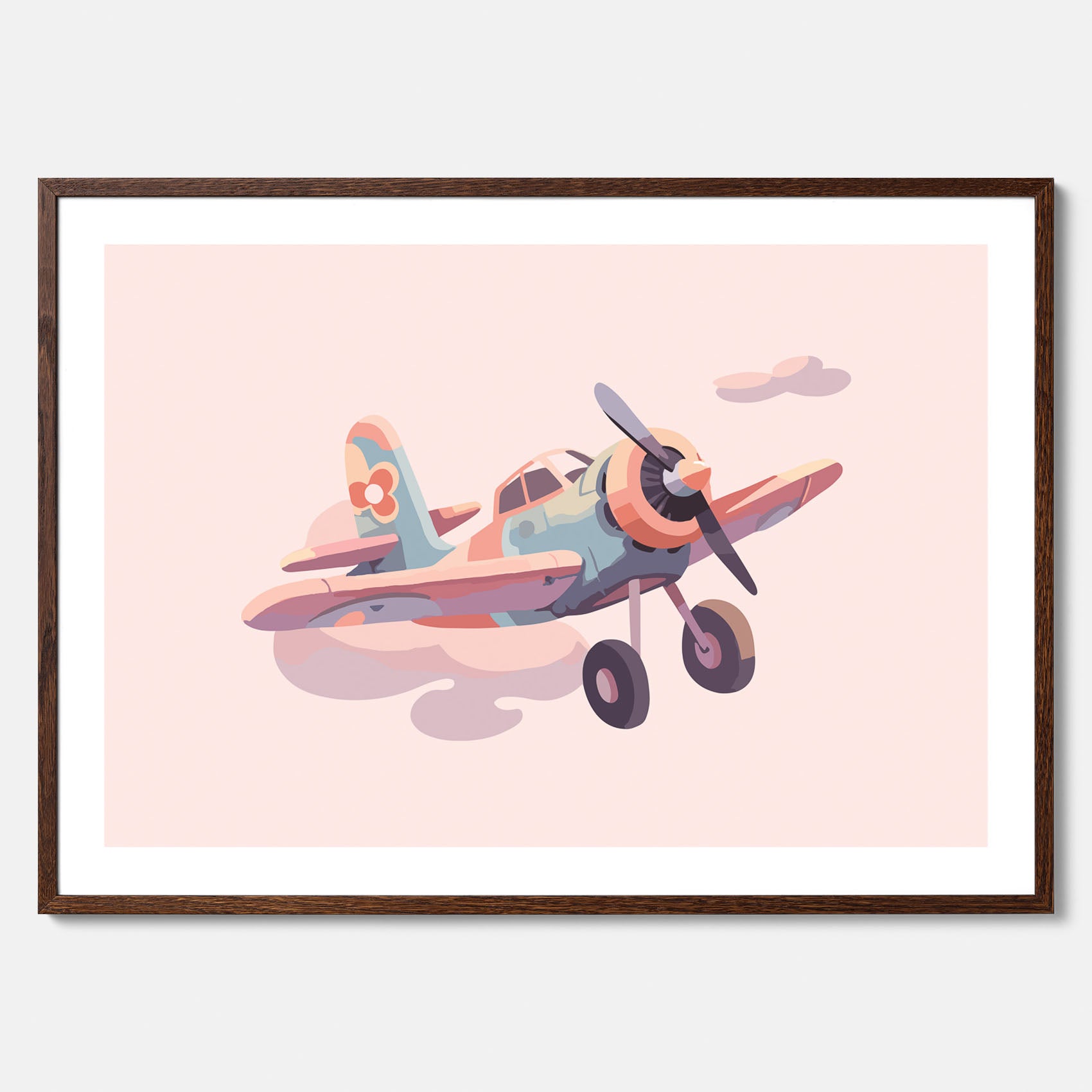 Barnposter med ett flygplan till ett barnrum