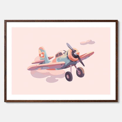 Barnposter med ett flygplan till ett barnrum