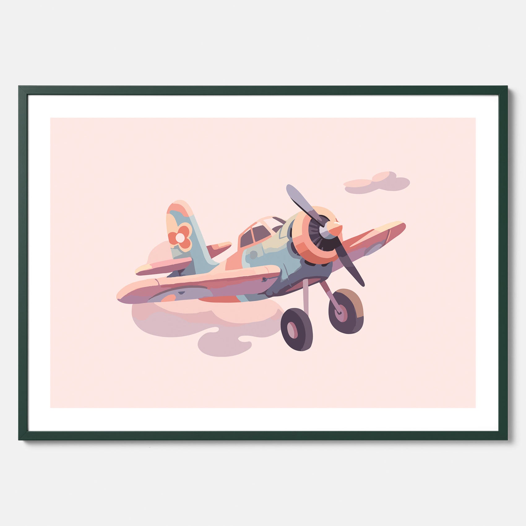Barnposter med ett flygplan till ett barnrum