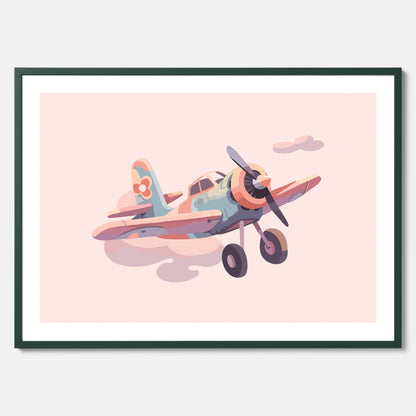 Barnposter med ett flygplan till ett barnrum