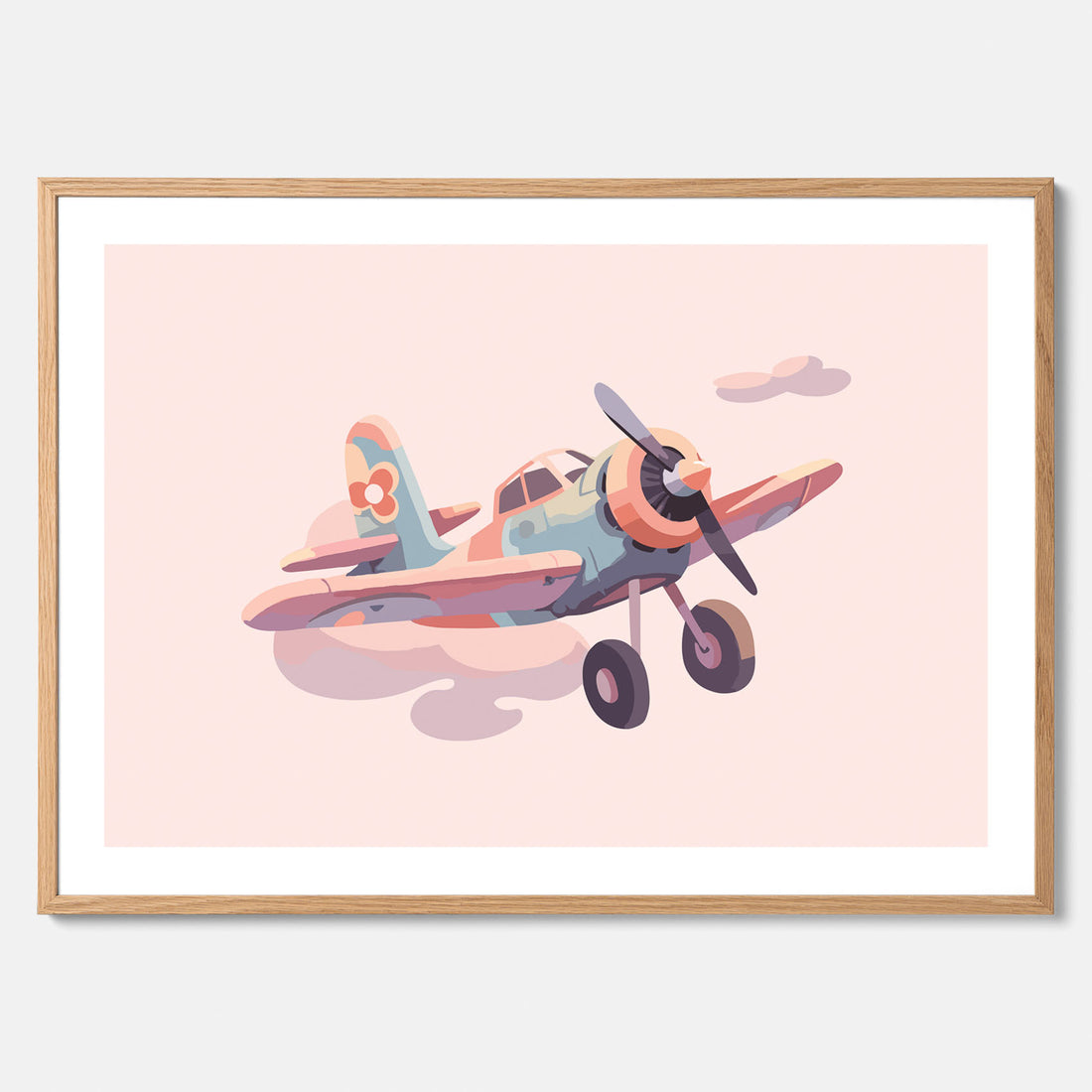 Barnposter med ett flygplan till ett barnrum