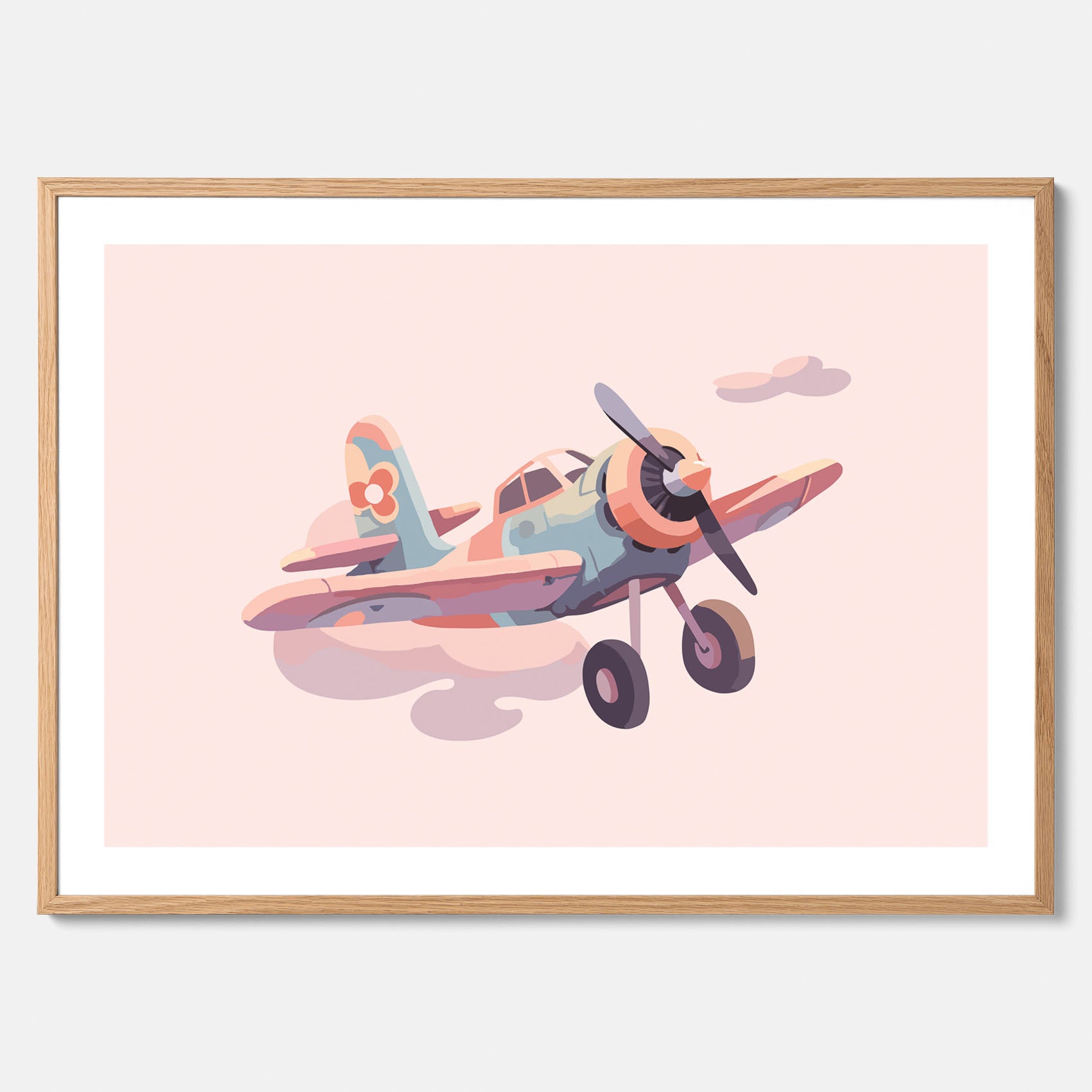 Barnposter med ett flygplan till ett barnrum