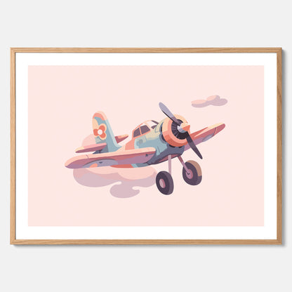 Barnposter med ett flygplan till ett barnrum