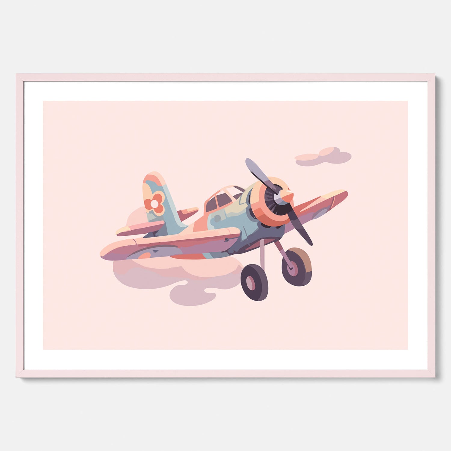 Barnposter med ett flygplan till ett barnrum