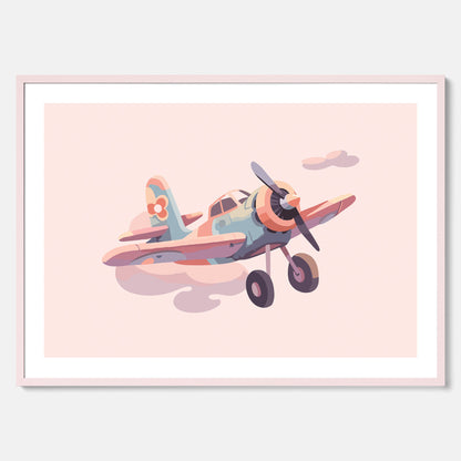 Barnposter med ett flygplan till ett barnrum
