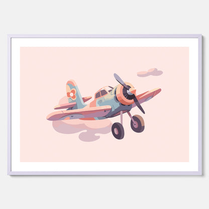 Barnposter med ett flygplan till ett barnrum