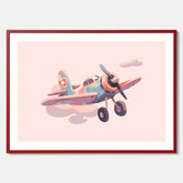 Barnposter med ett flygplan till ett barnrum