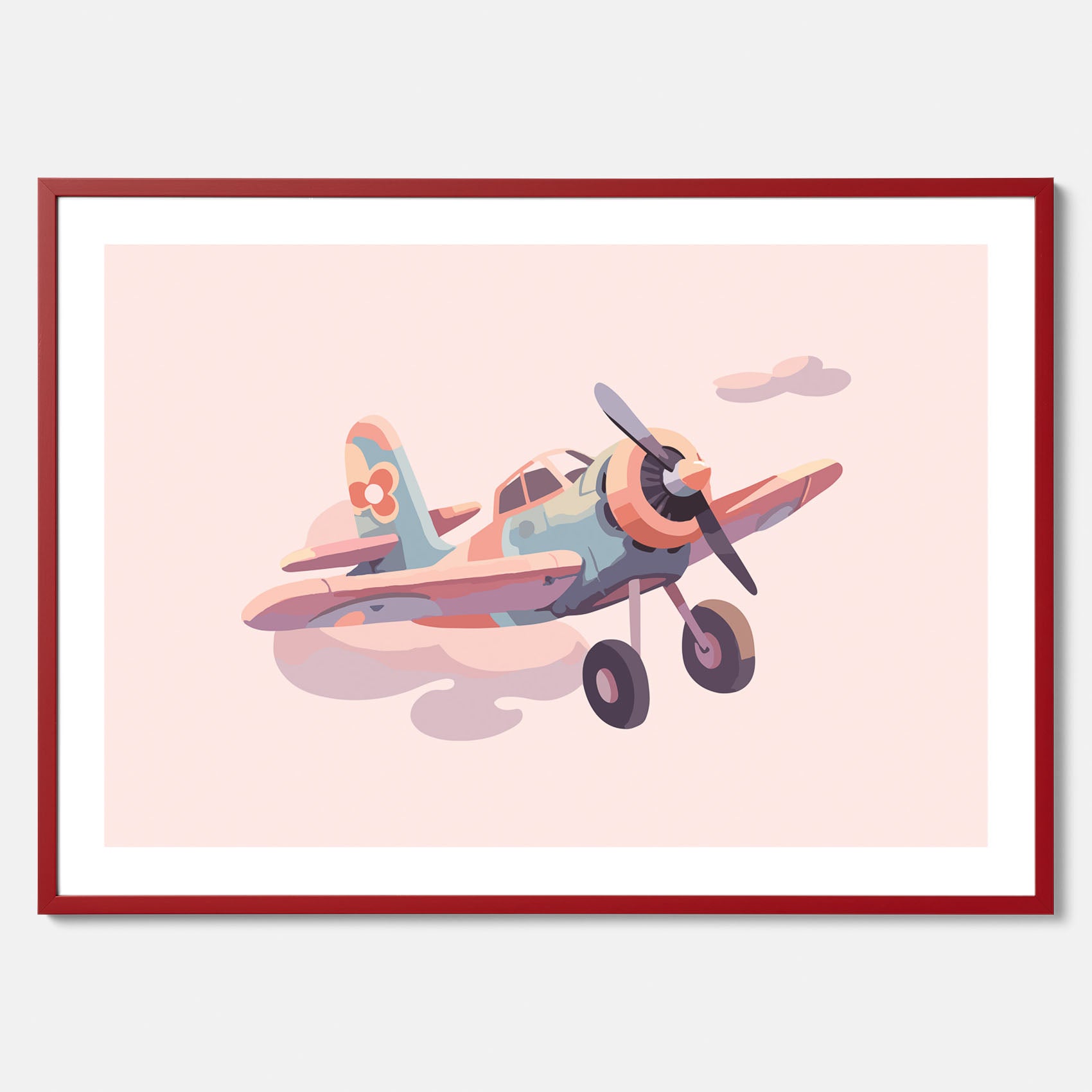 Barnposter med ett flygplan till ett barnrum