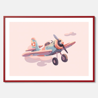 Barnposter med ett flygplan till ett barnrum