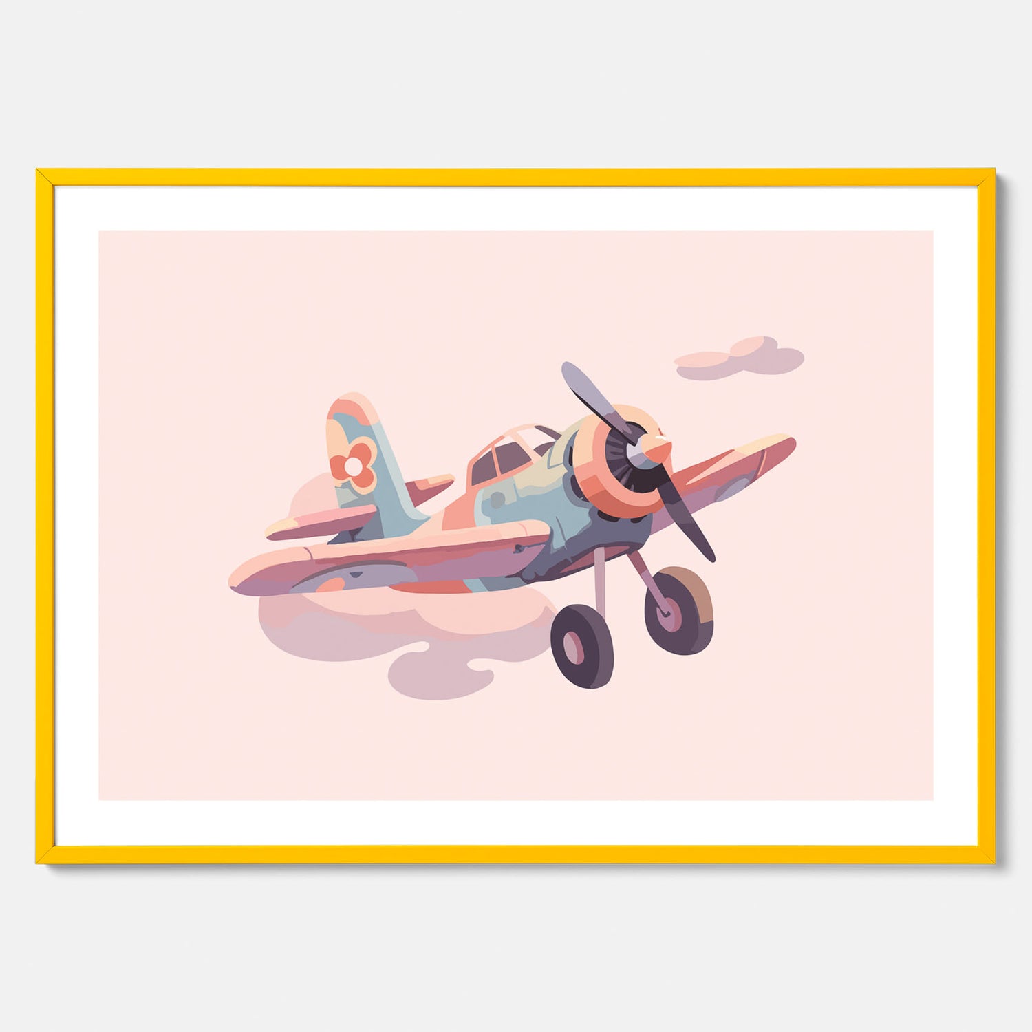 Barnposter med ett flygplan till ett barnrum