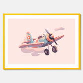 Barnposter med ett flygplan till ett barnrum