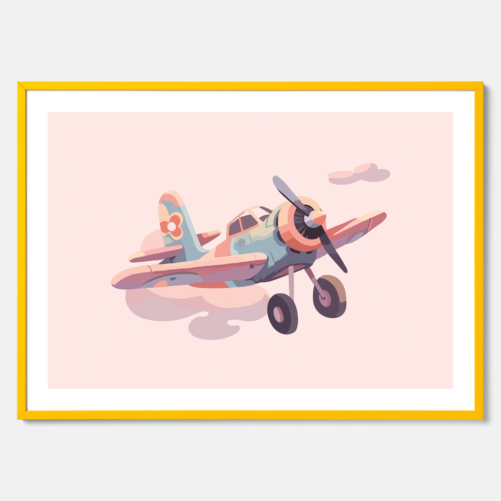 Barnposter med ett flygplan till ett barnrum