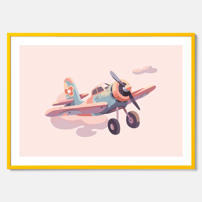 Barnposter med ett flygplan till ett barnrum