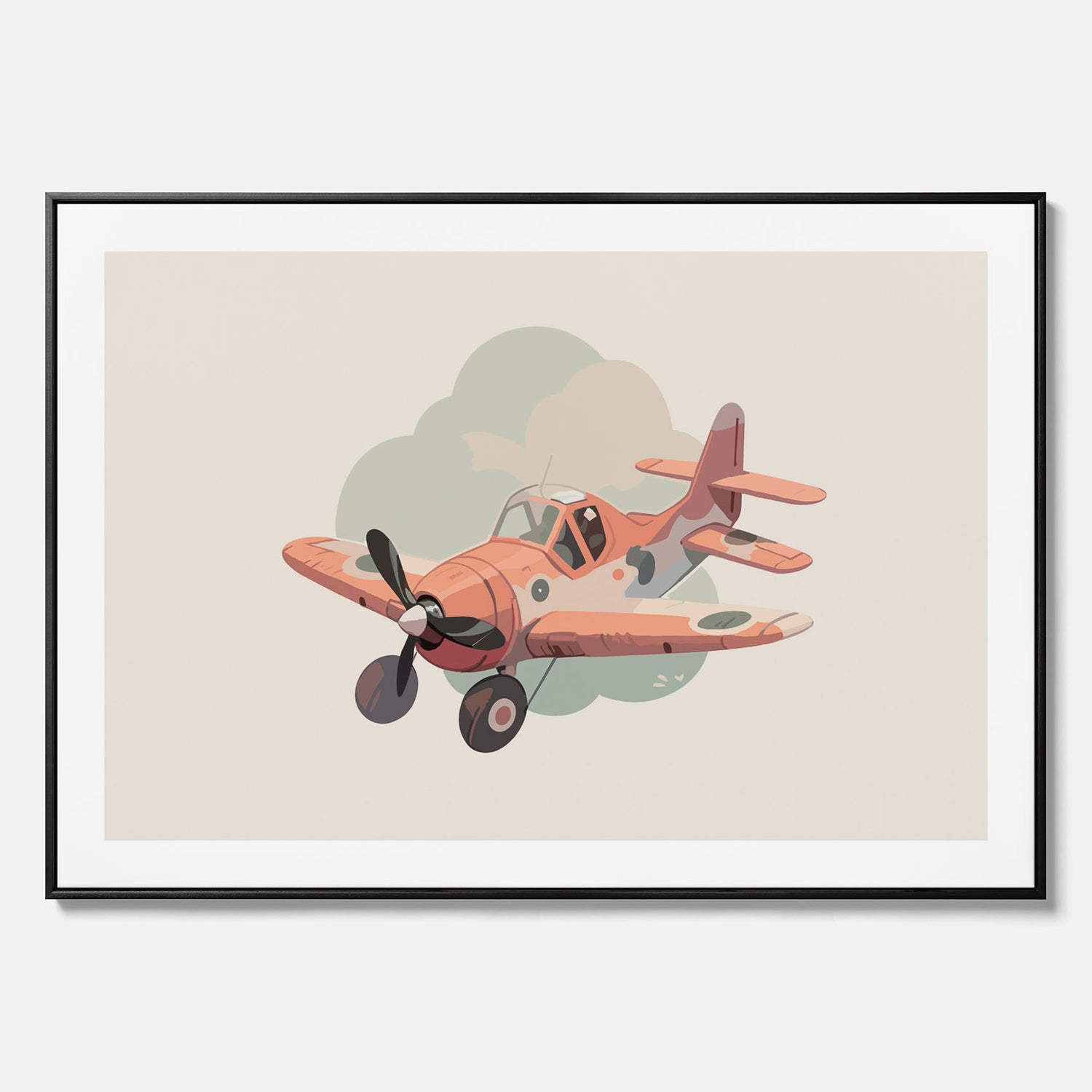 Flygplan canvas No.2 – Affisch till barnrum, Poster för barn, barnposter, barntavla