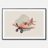 Flygplan canvas No.2 – Affisch till barnrum, Poster för barn, barnposter, barntavla