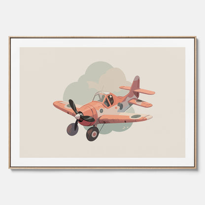 Flygplan canvas No.2 – Affisch till barnrum, Poster för barn, barnposter, barntavla