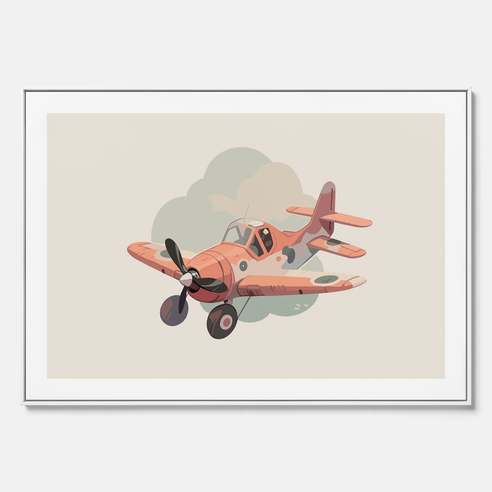 Flygplan canvas No.2 – Affisch till barnrum, Poster för barn, barnposter, barntavla