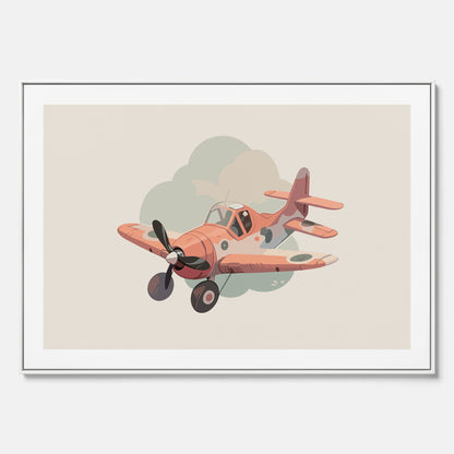 Flygplan canvas No.2 – Affisch till barnrum, Poster för barn, barnposter, barntavla