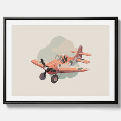 Flygplan canvas No.2 – Affisch till barnrum, Poster för barn, barnposter, barntavla