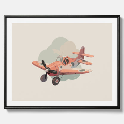 Flygplan canvas No.2 – Affisch till barnrum, Poster för barn, barnposter, barntavla