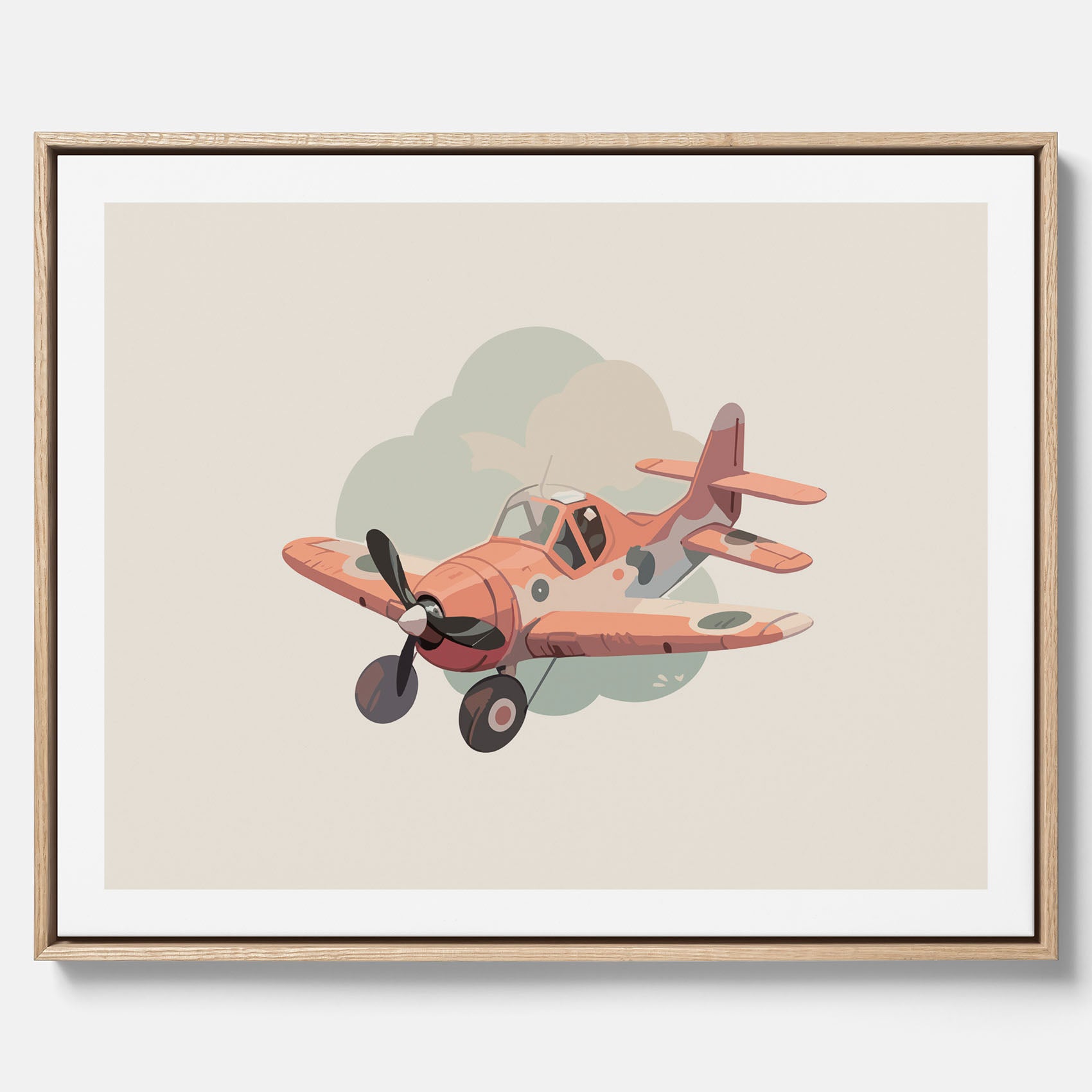 Flygplan canvas No.2 – Affisch till barnrum, Poster för barn, barnposter, barntavla