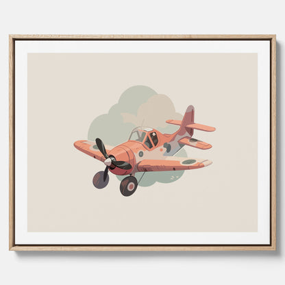 Flygplan canvas No.2 – Affisch till barnrum, Poster för barn, barnposter, barntavla