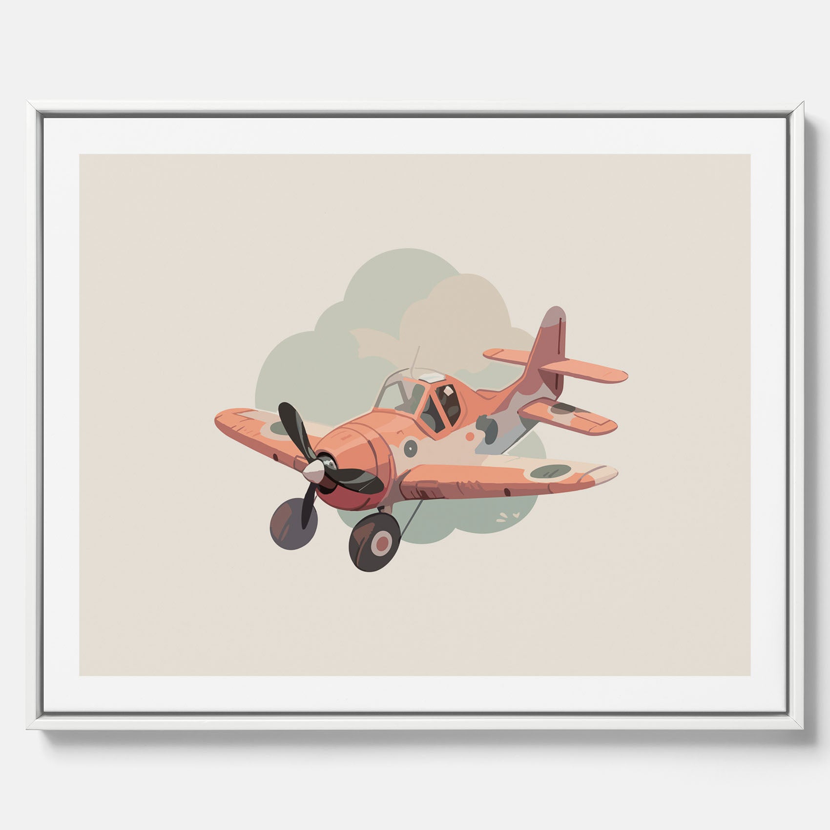Flygplan canvas No.2 – Affisch till barnrum, Poster för barn, barnposter, barntavla