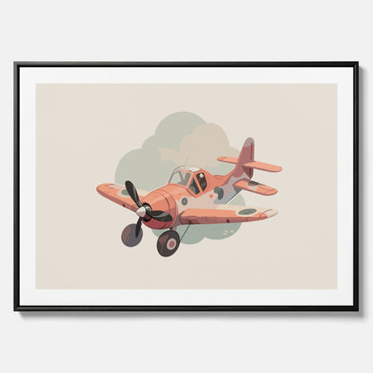 Flygplan canvas No.2 – Affisch till barnrum, Poster för barn, barnposter, barntavla