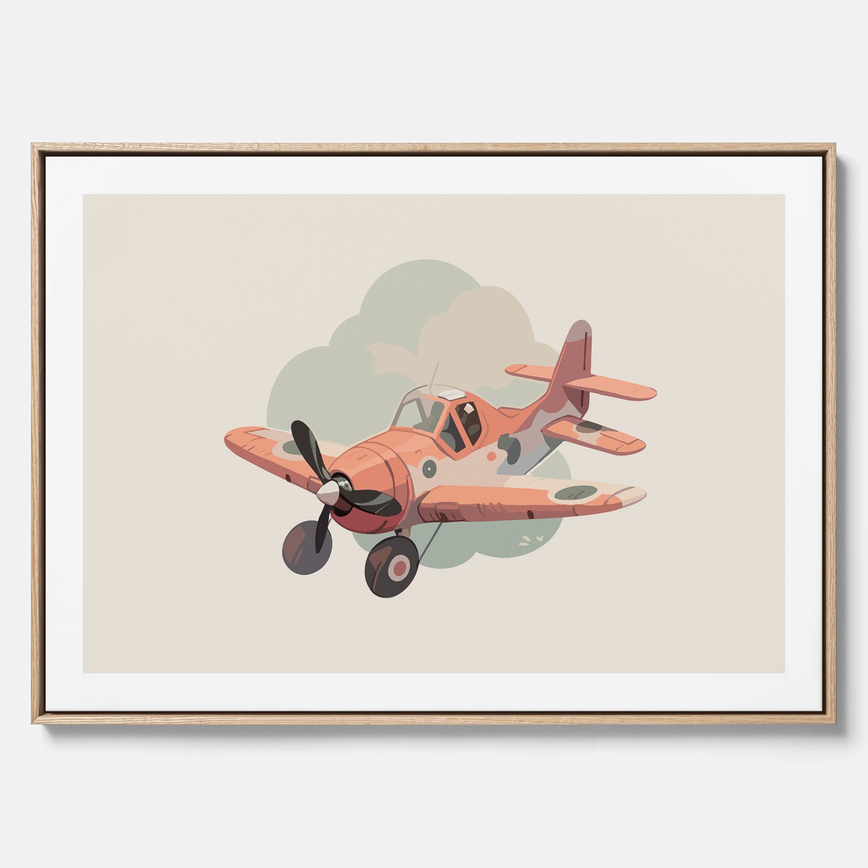 Flygplan canvas No.2 – Affisch till barnrum, Poster för barn, barnposter, barntavla