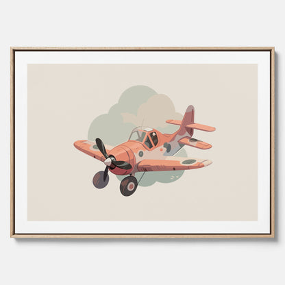 Flygplan canvas No.2 – Affisch till barnrum, Poster för barn, barnposter, barntavla