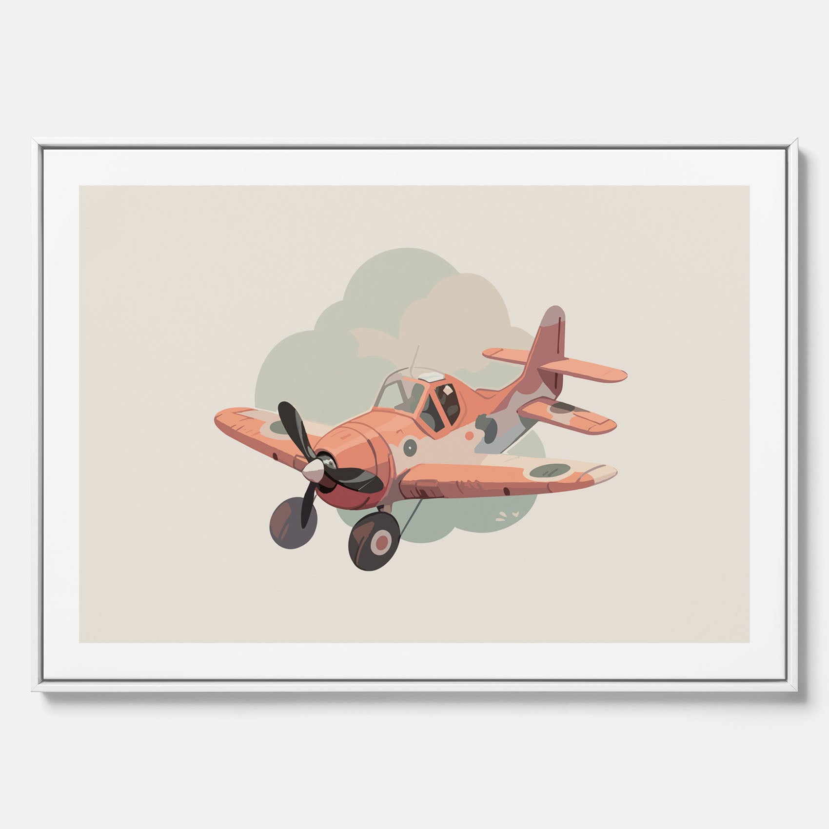 Flygplan canvas No.2 – Affisch till barnrum, Poster för barn, barnposter, barntavla
