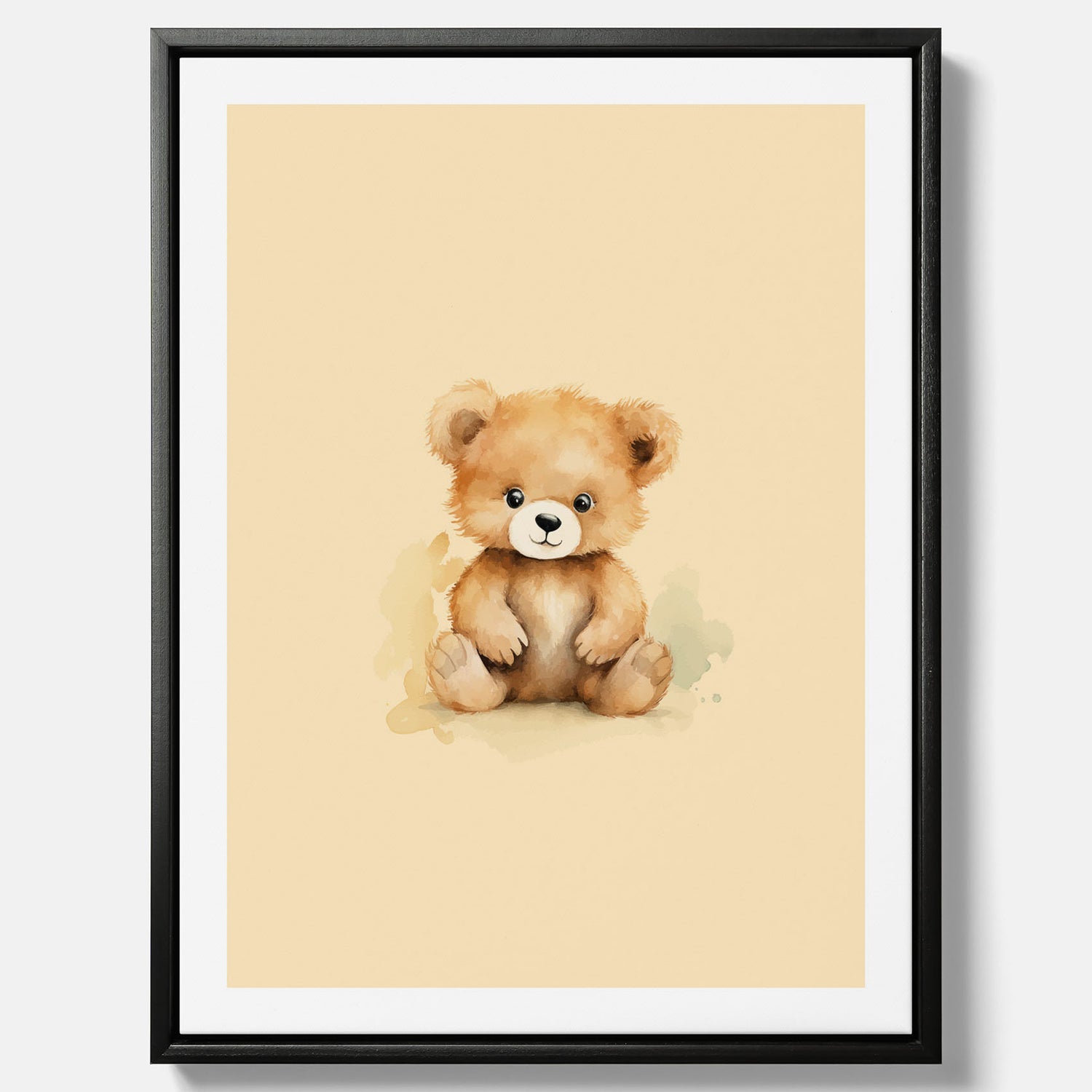 Barnposter med en björn, canvas till barnrum, barntavla