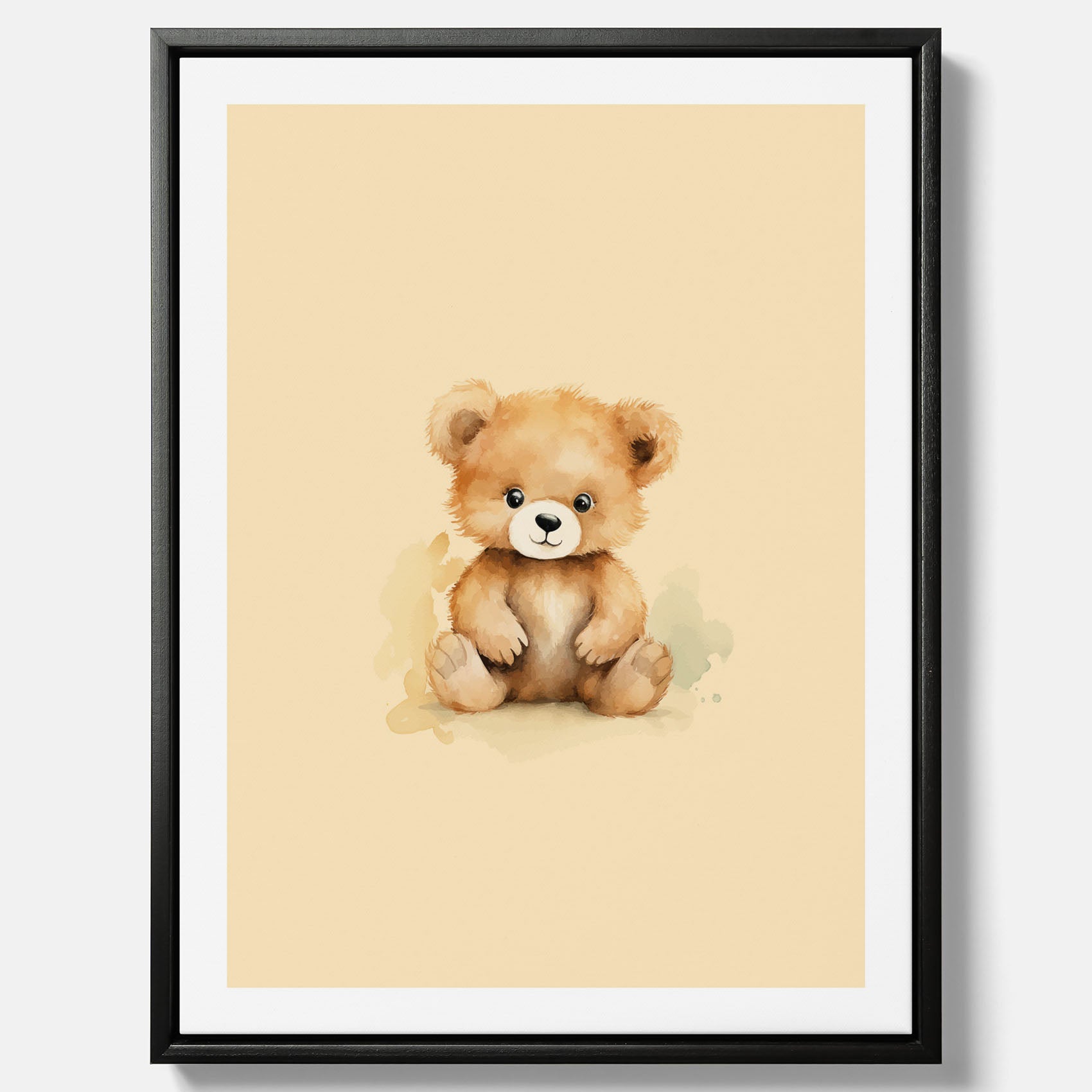 Barnposter med en björn, canvas till barnrum, barntavla