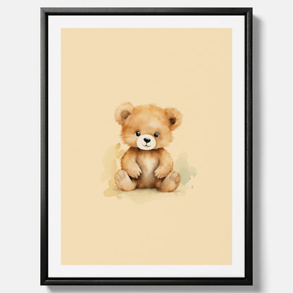 Barnposter med en björn, canvas till barnrum, barntavla
