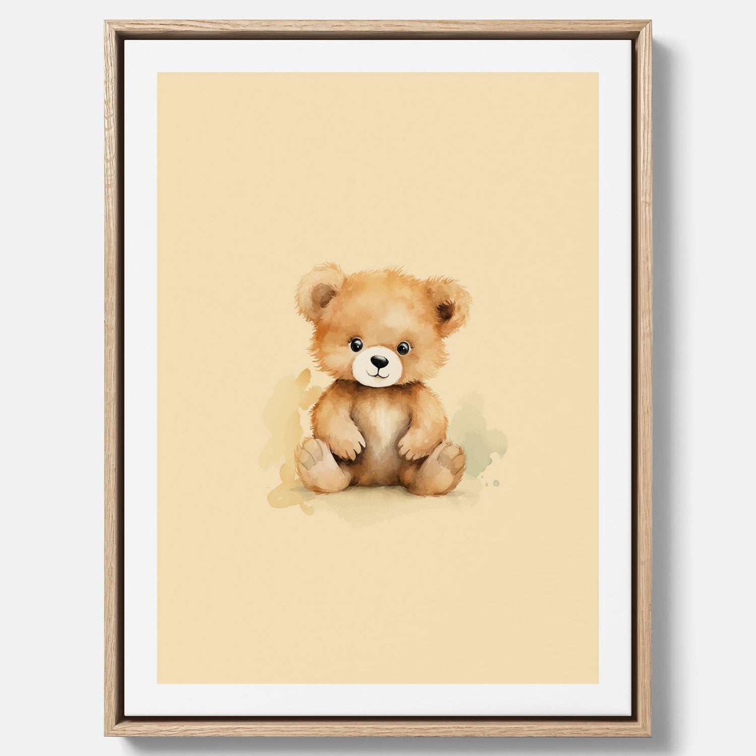 Barnposter med en björn, canvas till barnrum, barntavla
