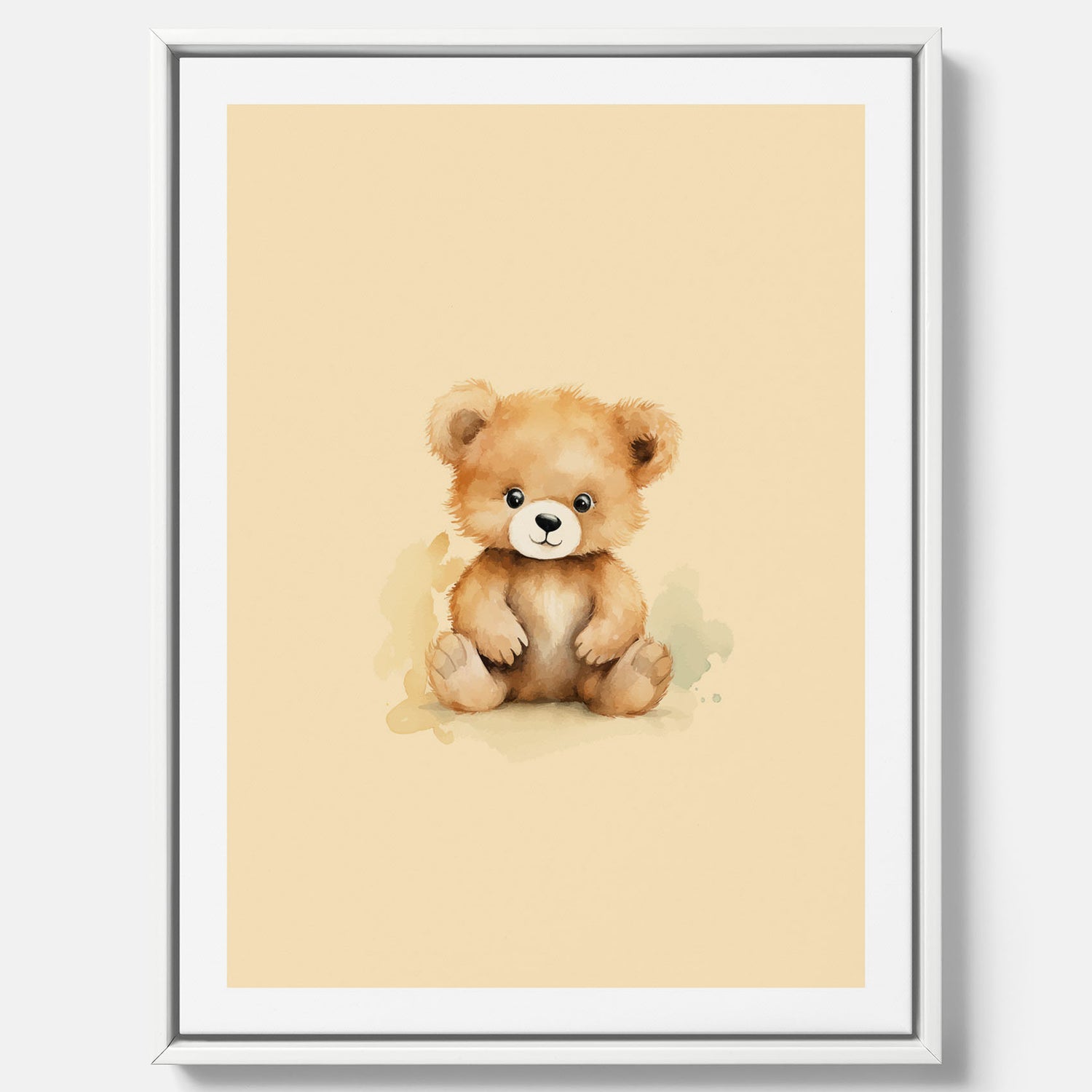 Barnposter med en björn, canvas till barnrum, barntavla