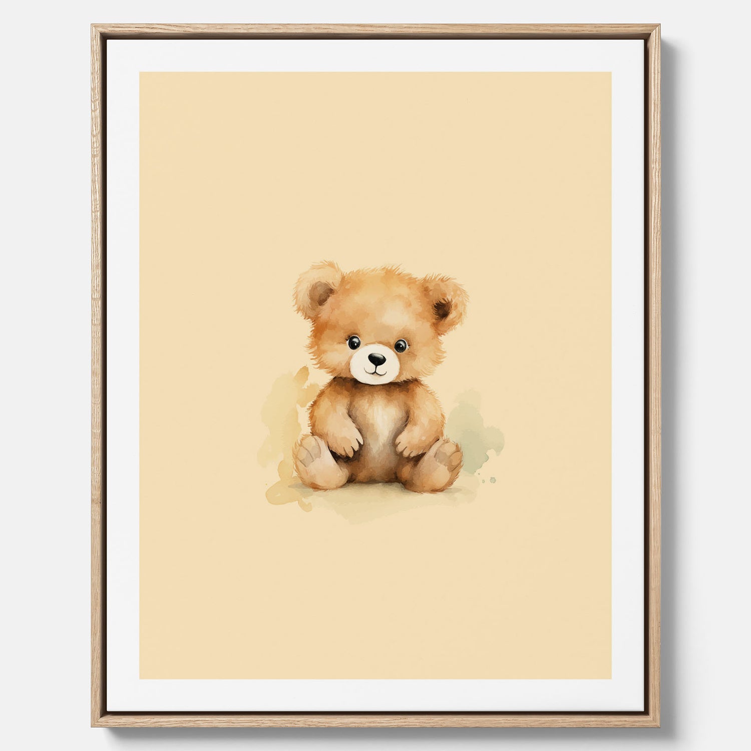 Barnposter med en björn, canvas till barnrum, barntavla