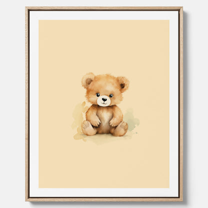 Barnposter med en björn, canvas till barnrum, barntavla