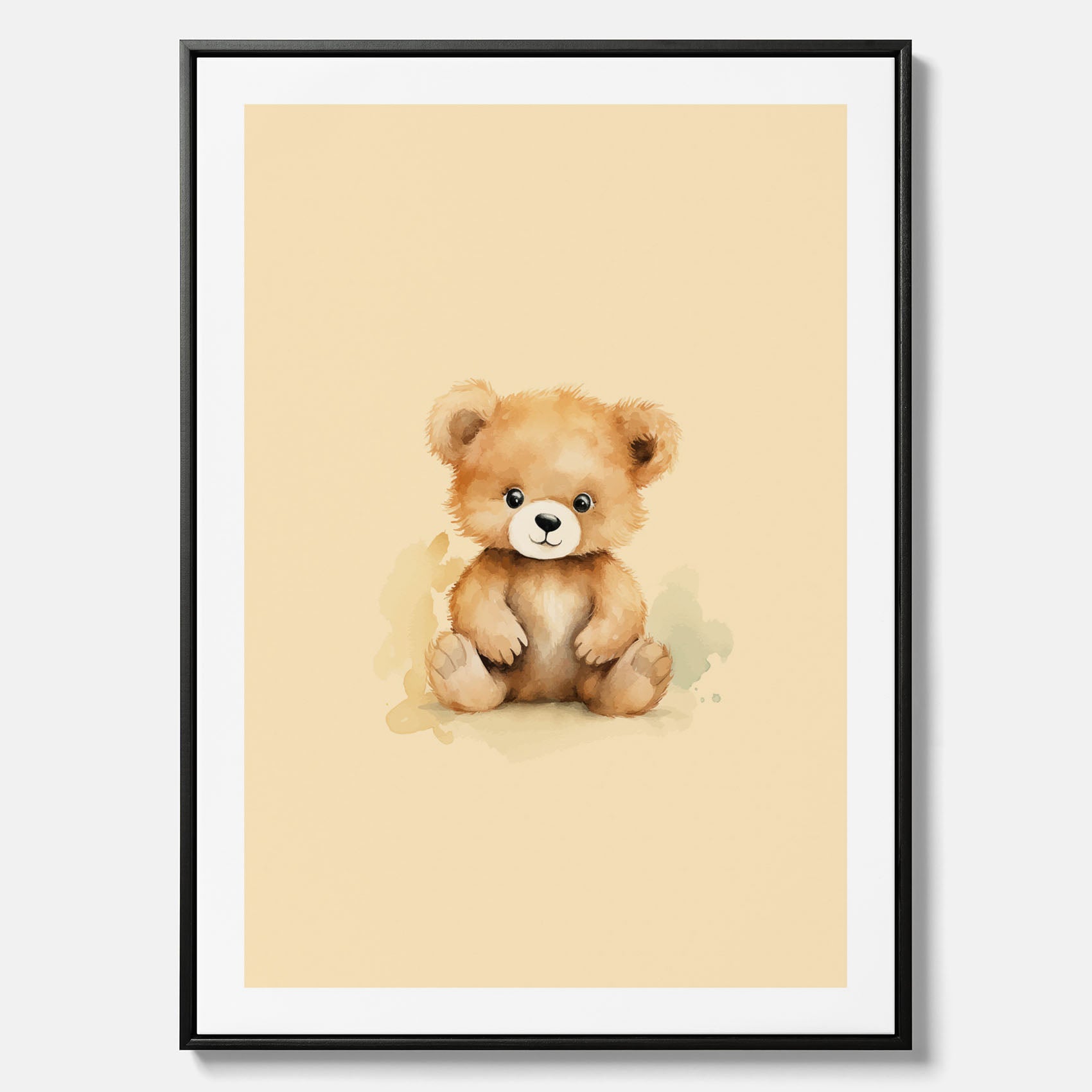Barnposter med en björn, canvas till barnrum, barntavla