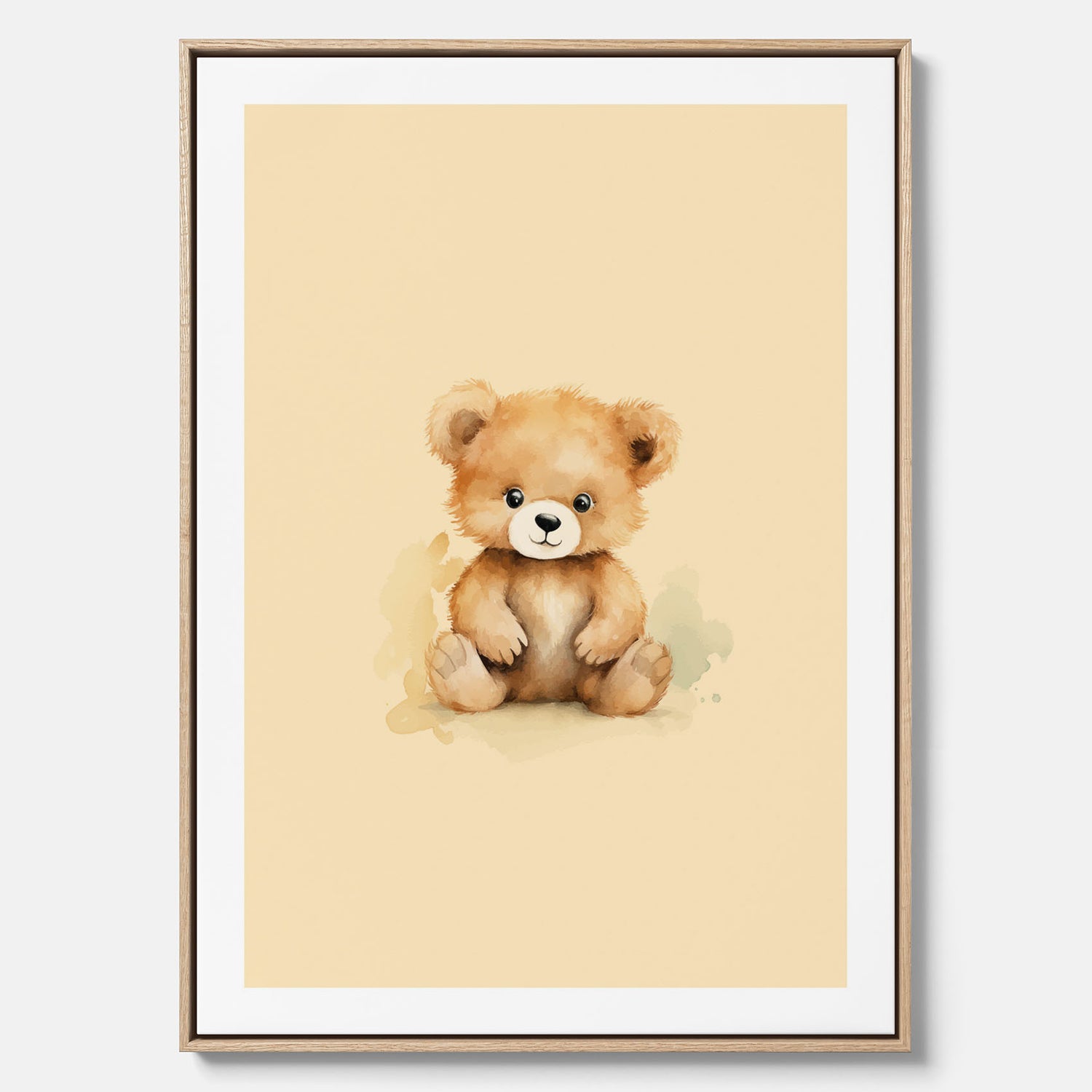 Barnposter med en björn, canvas till barnrum, barntavla