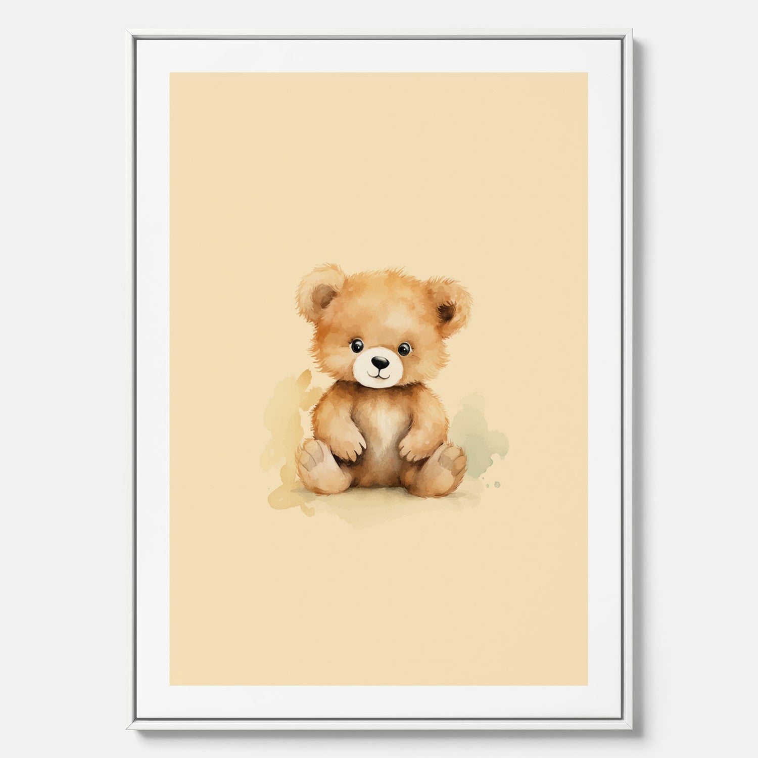 Barnposter med en björn, canvas till barnrum, barntavla