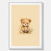 Barnposter med en björn, canvas till barnrum, barntavla