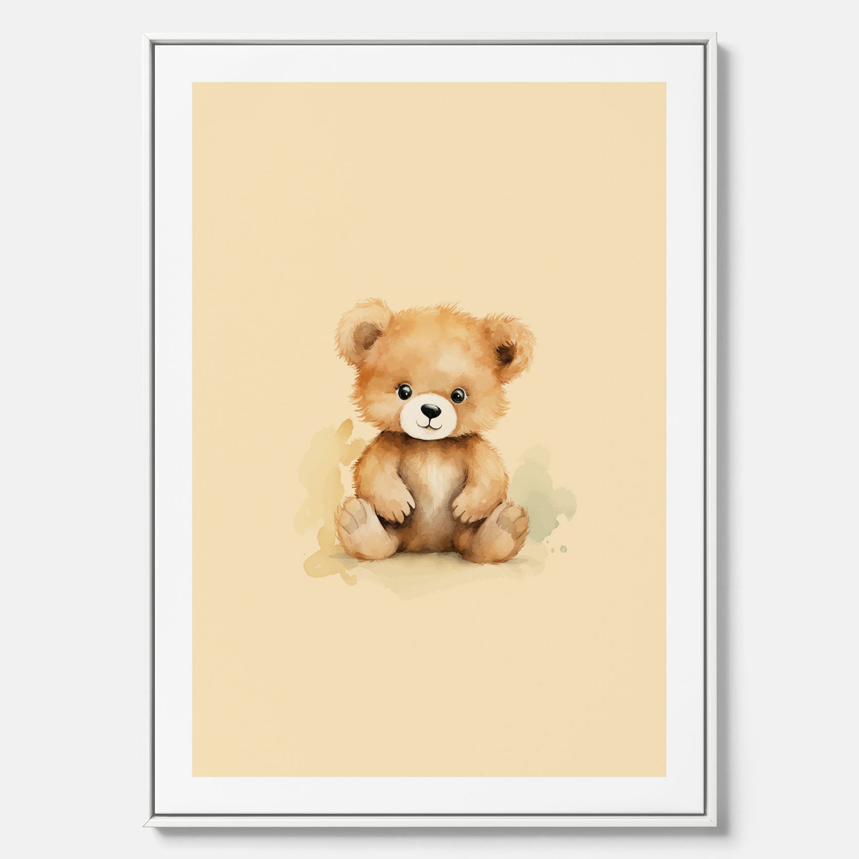 Barnposter med en björn, canvas till barnrum, barntavla
